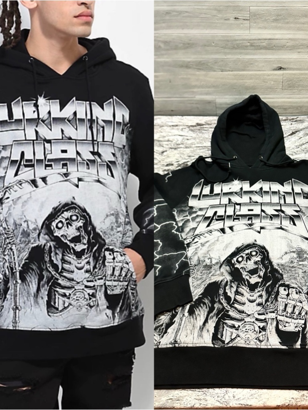 Lurk King Class Black Graphic Pullover Hoodie - Men's S